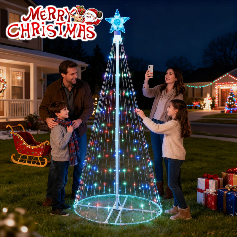 Outdoor Lighting Tree - Güneş Enerjili LED Şelale Işıkları Noel