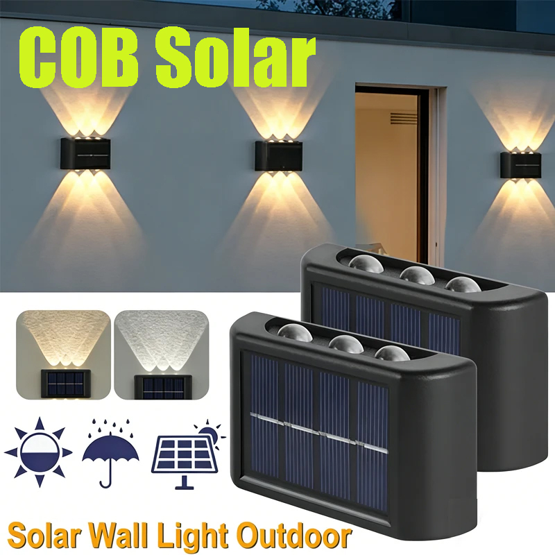 Outdoor Lighting Uplight - COB Güneş Enerjili Duvar Lambası Dış