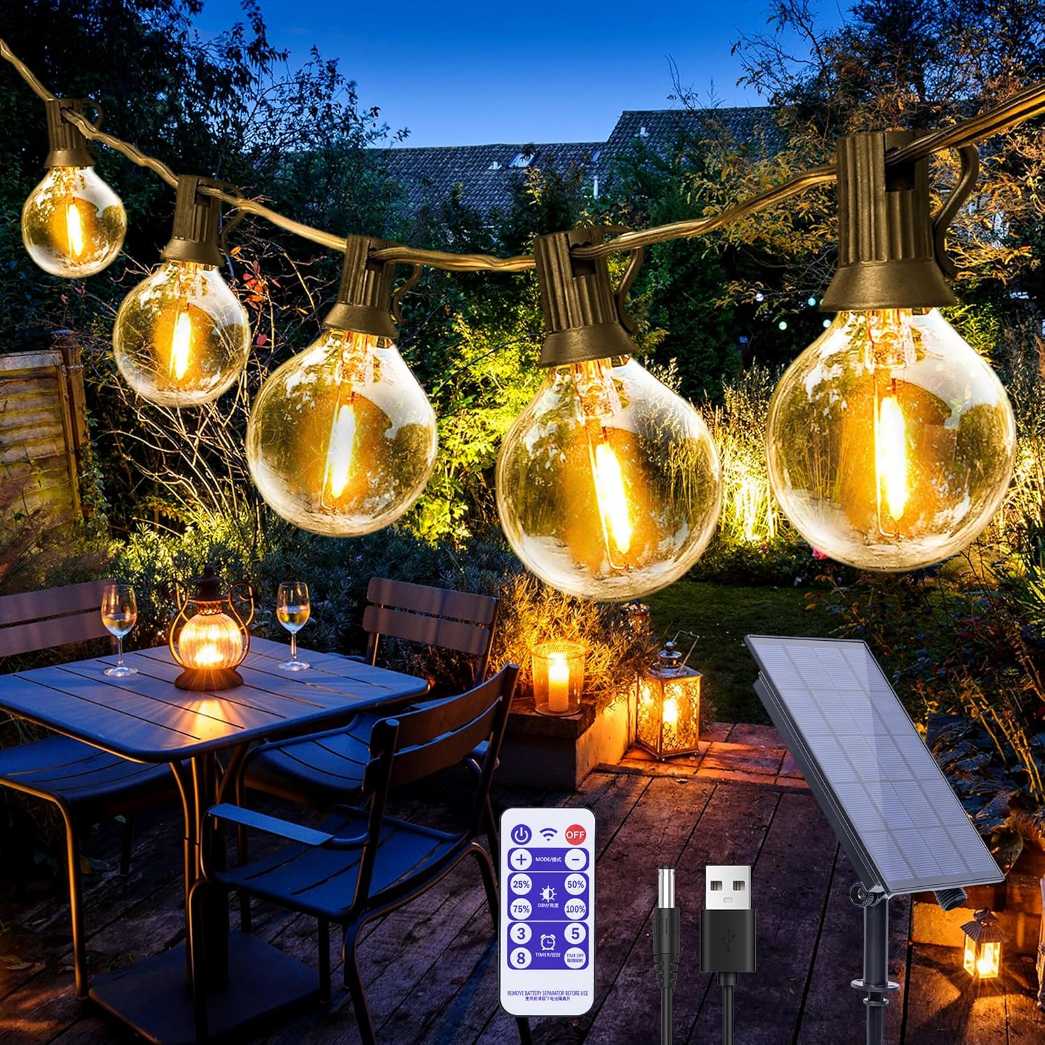 String Light Bistro - Güneş Enerjili Dize Işıklar LED Kırılmaz