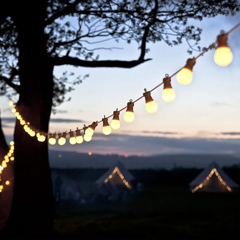 Outdoor Lighting Strip - 23M veranda dize ampuller G50 sütlü