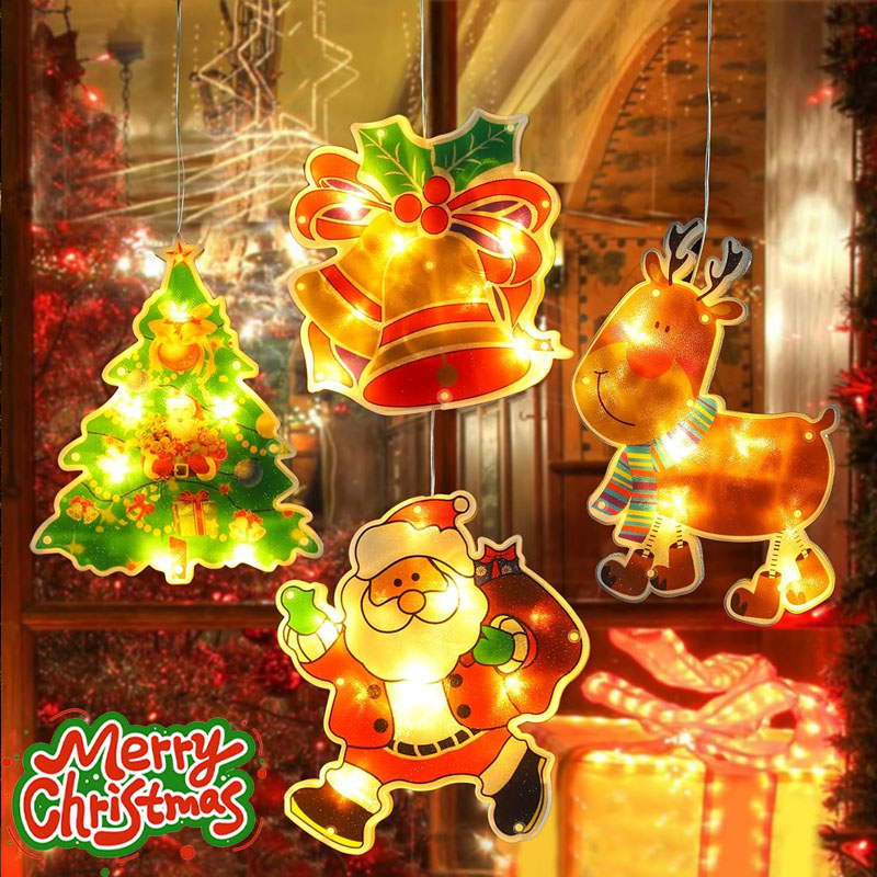 Outdoor Lighting For Store - 1-10 adet Noel Tatili Pencere Süsü,