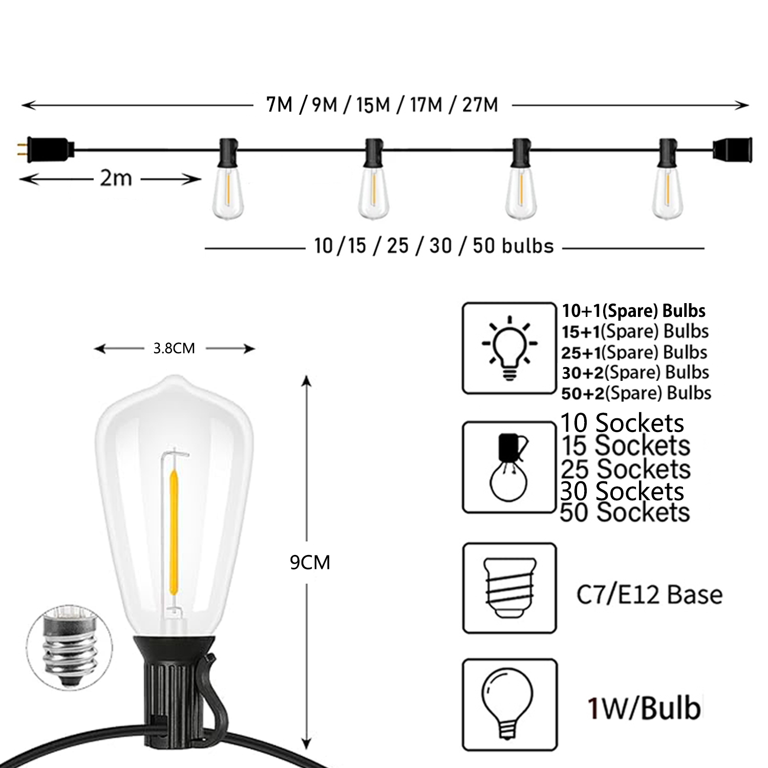 ST38 Festoon 220 V LED Küre Di - Outdoor Lighting Sconce incelemesi ve fiyatı