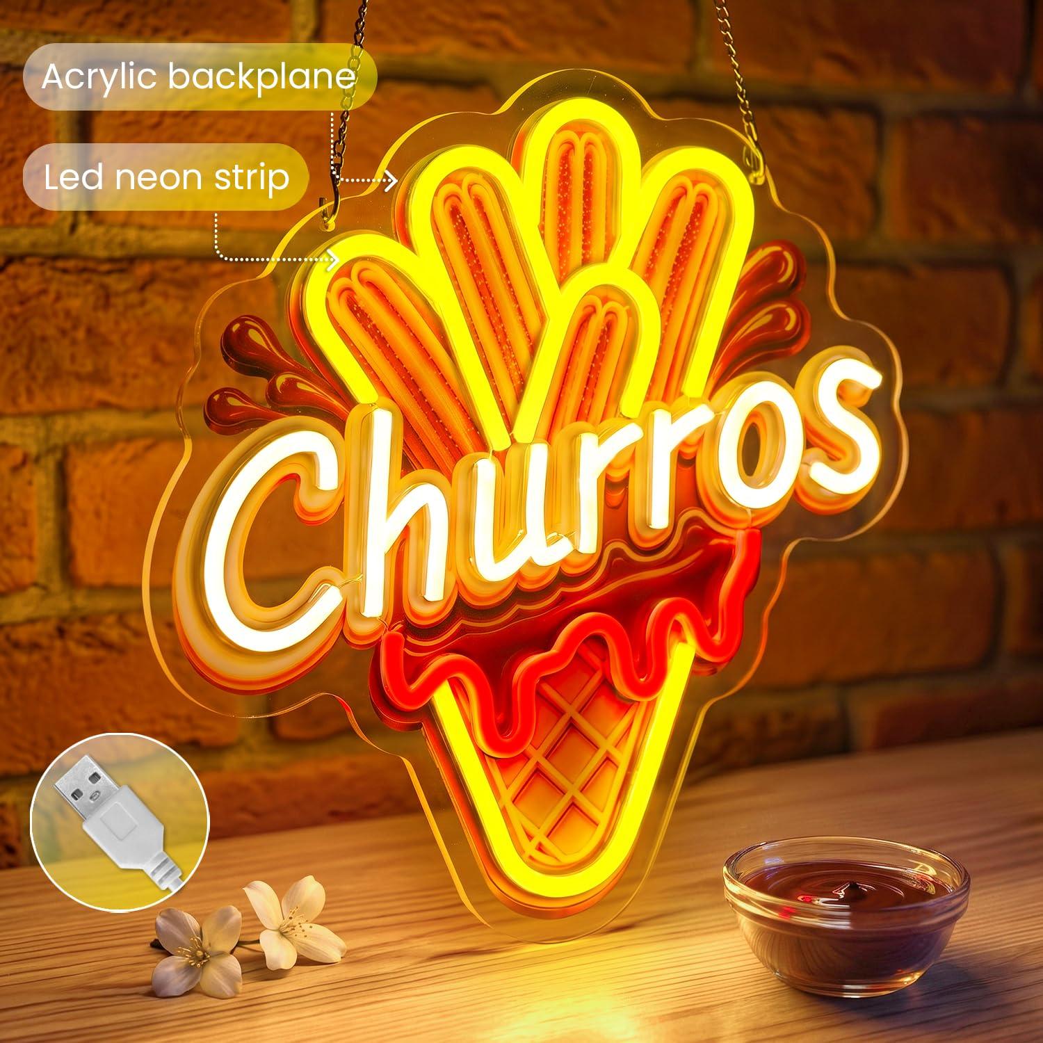 Churros Neon Tabela USB Kısıla - Outdoor Lighting For Store incelemesi ve fiyatı