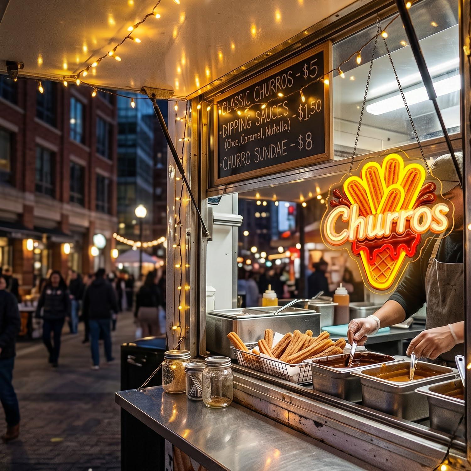 Churros Neon Tabela USB Kısıla - Outdoor Lighting For Store incelemesi ve fiyatı
