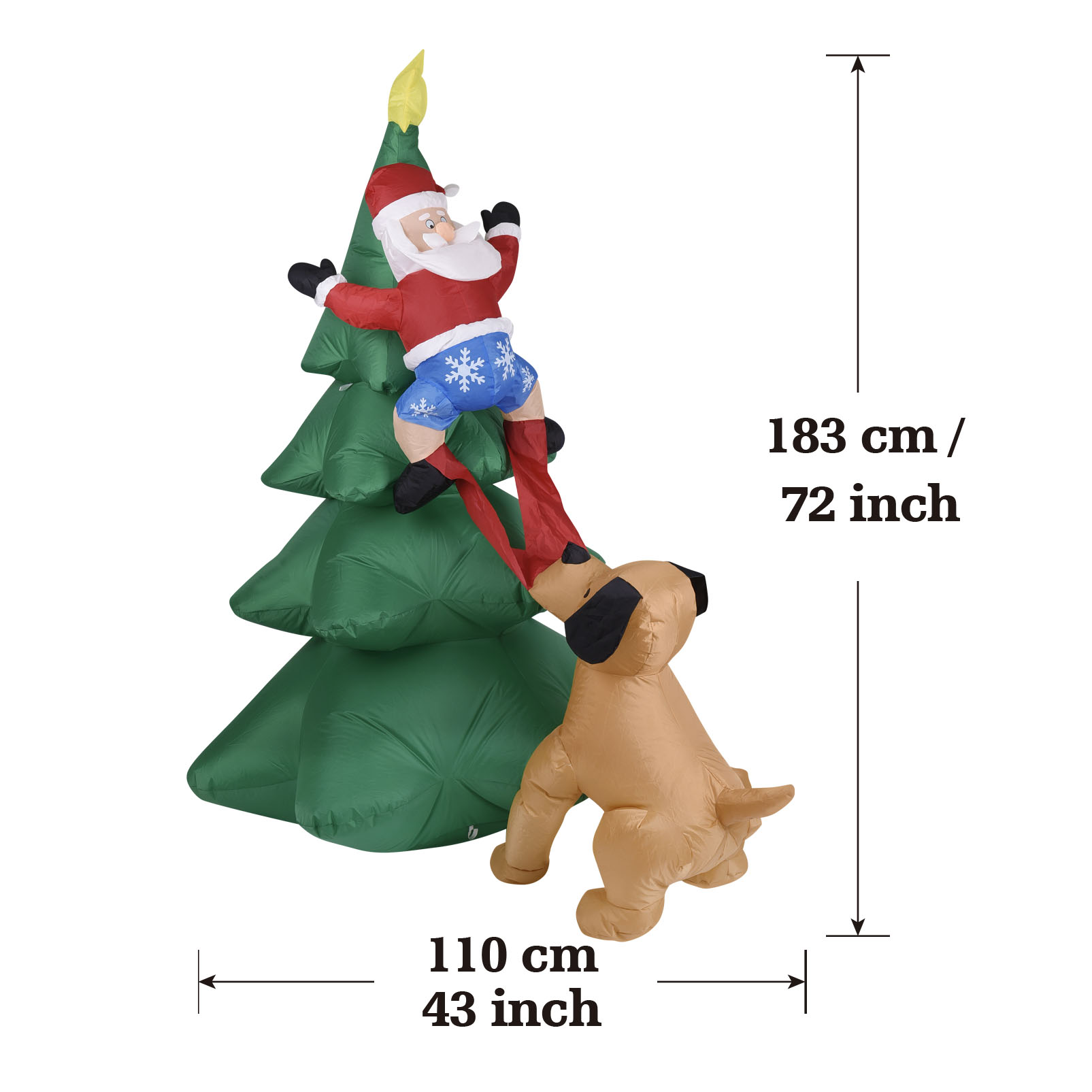Noel Şişme Köpek, Noel Baba il - Outdoor Lighting Tree incelemesi ve fiyatı