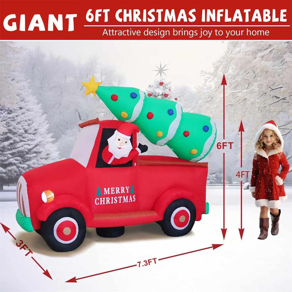 7FT Işıklı Noel Şişme Modeli D - Outdoor Lighting Tree incelemesi ve fiyatı